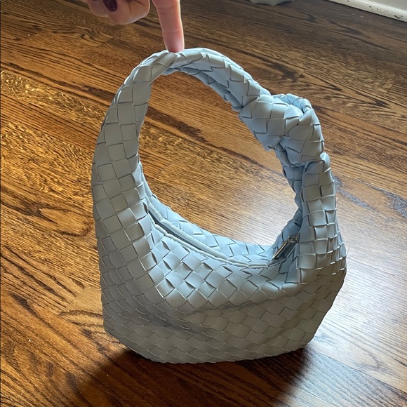 Sincerely Jules Light Blue Woven Hobo Bag - Picture 2 of 4
